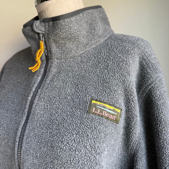 L.L.Bean Recycled Fleece Full Zip Jacket Women’s XL Gray Outdoors Hiking - Picture 2 of 11